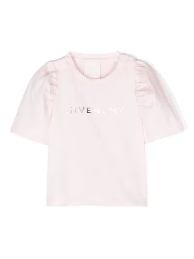 Givenchy Babies' Logo-print Cotton T-shirt In Pink