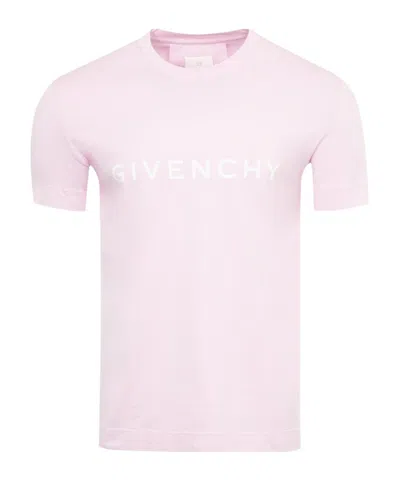 Givenchy Logo-print Cotton T-shirt In Pink