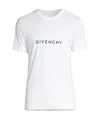 Givenchy White Crewneck T-shirt With Logo Print In Cotton Man In White