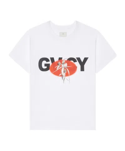 GIVENCHY GIVENCHY GVCY AND FLOWER PRINTED CREWNECK T-SHIRT