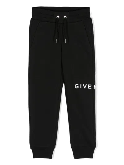 Givenchy Kids' Logo-print Cotton Track Pants In Black