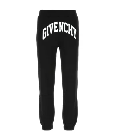 Givenchy Logo Print Cotton Track Pants In Black