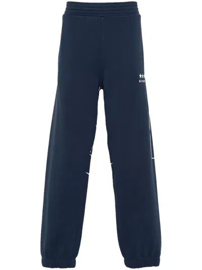 Givenchy Logo-print Cotton Track Pants In Blue