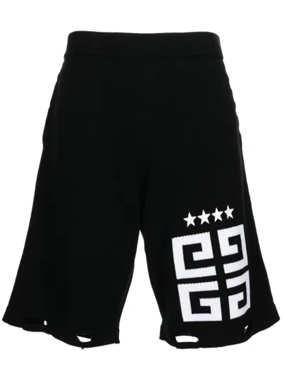 Givenchy Logo-print Cotton Track Shorts In Black