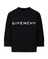 Givenchy Black Logo Print Cotton Sweatshirt In Black