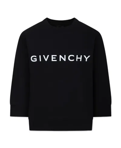 Givenchy Kids' Logo-print Crew-neck Sweatshirt In Black