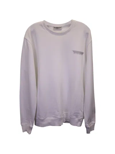 Pre-owned Givenchy Logo-print Crew-neck Sweatshirt In White