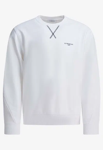 Givenchy White Couture Seam Sweatshirt With Embroidered Logo Men