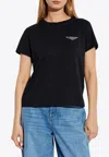 Givenchy Black Crewneck T-shirt With Logo Lettering On Front And Rear In Cotton Woman In Black