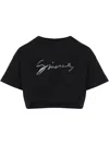 Givenchy Signature Logo Cropped T-shirt In 黑色