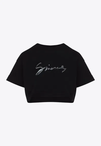 GIVENCHY LOGO-PRINT CROPPED T-SHIRT