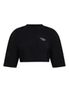 Givenchy Cropped Fit T-shirt In Cotton With Stamp Print Clothing In Black