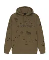 Givenchy Logo-print Distressed-effect Hoodie In Green
