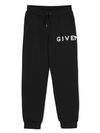 Givenchy Kids' Logo-print Drawstring Track Pants In Black