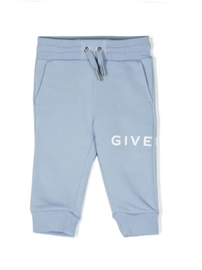 Givenchy Babies' Logo-print Drawstring Track Pants In Blue