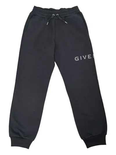Givenchy Kids' Logo-print Elastic-waist Trousers In Black