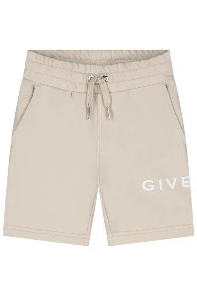 Givenchy Logo-print Fleece Shorts In Nude
