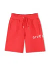 Givenchy Boys Logo Print Swim Shorts In Red