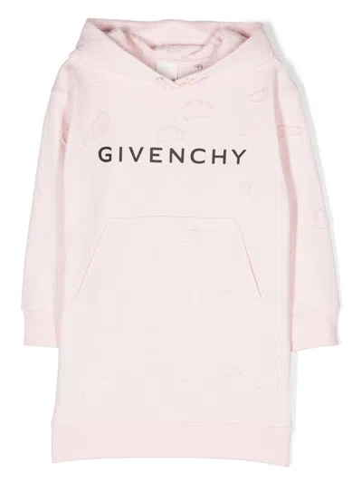 Givenchy Kids' Logo-print Hooded Dress In Pink