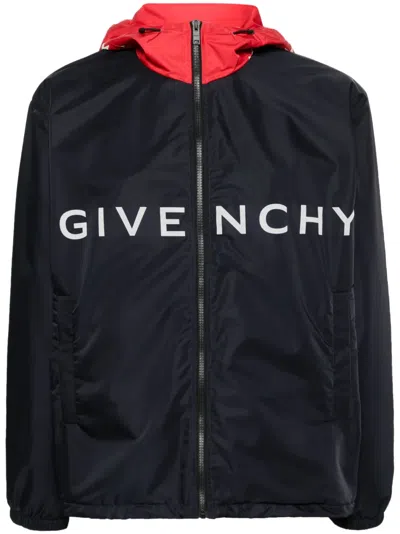Givenchy Logo-print Hooded Jacket In Black