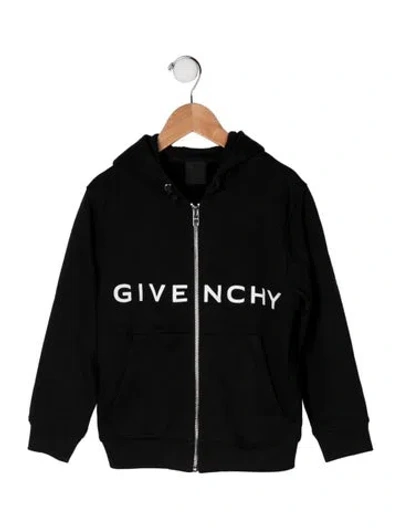 Pre-owned Givenchy Kids' Logo Print Hooded Sweatshirt In Black