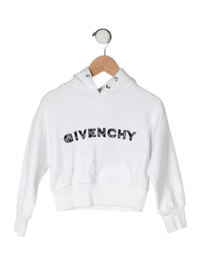 Pre-owned Givenchy Babies' Logo Print Hooded Sweatshrit In White