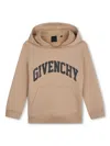 Givenchy Logo-print Jersey Hoodie In Neutrals