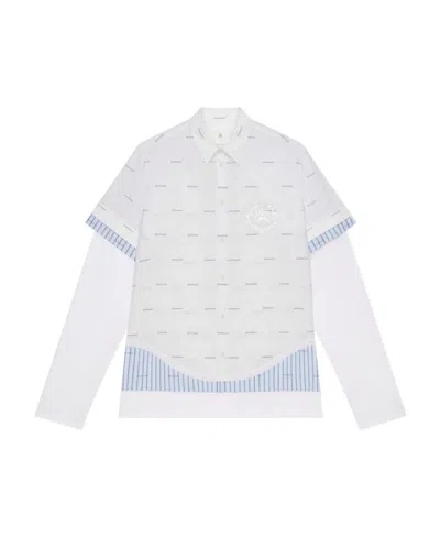 Givenchy Logo-print Layered Cotton Shirt In White
