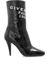 Givenchy Sliced Square Patent Leather Ankle Boots In Black