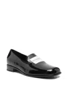 Givenchy Black Patent Leather Tuxedo Loafers Women In Black