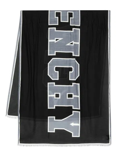 Givenchy Logo-print Lightweight Scarf In Black