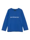 Givenchy Logo-print Long-sleeve T-shirt In Blue