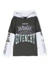 Givenchy Logo-print Multi-panel Top In Grey