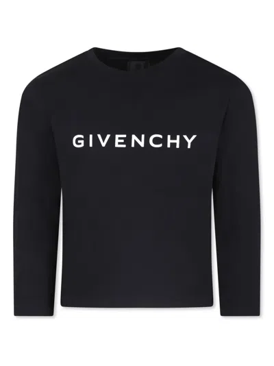 Givenchy Kids' Logo-print Organic-cotton T-shirt In Black
