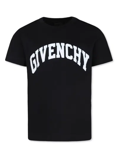 Givenchy Kids' Logo-print Organic-cotton T-shirt In Black