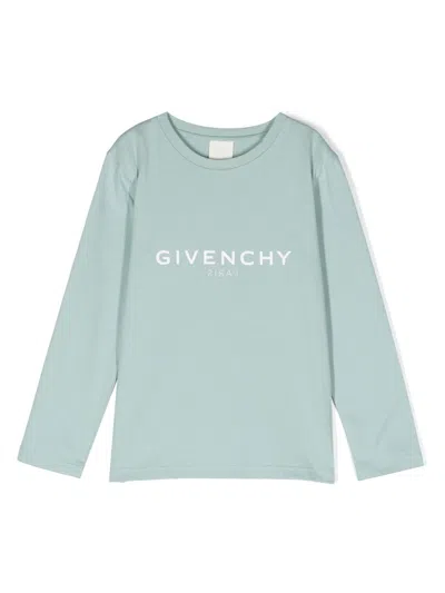 Givenchy Kids' Logo-print Organic-cotton T-shirt In Blue