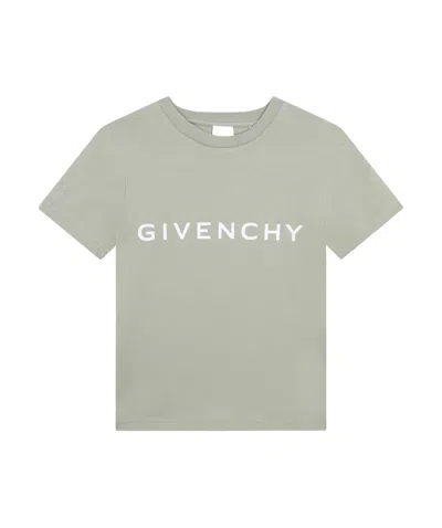 Givenchy Kids' Logo-print Organic-cotton T-shirt In Anice