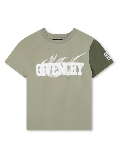 Givenchy Logo-print Organic Cotton T-shirt In Gray