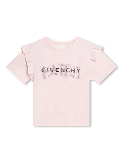 Givenchy Kids' Logo-print Organic Cotton T-shirt In Pink
