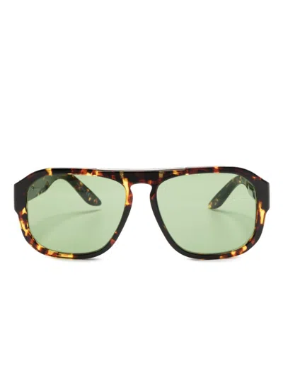 Givenchy Logo-print Pilot-frame Sunglasses In Green