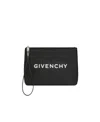 Givenchy Logo-print Raffia Clutch Bag In Black