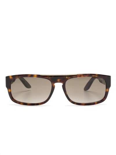 Givenchy Logo-print Rectangle-frame Sunglasses In Brown
