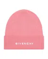 Givenchy Logo-print Ribbed Beanie In Pink