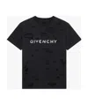 Givenchy Logo-print Ripped T-shirt In Black