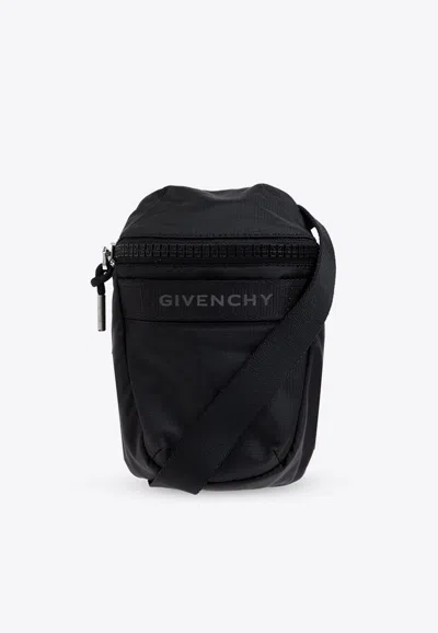 Givenchy Logo Print Ripstop Nylon Messenger Bag In Black