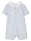 Givenchy Light Blue Romper For Baby Boy With Logo In Blue