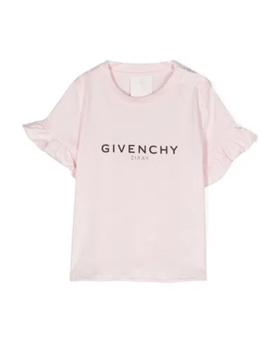 Givenchy Logo-print Ruffled T-shirt In Pink