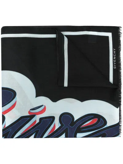 Givenchy Logo-print Scarf In Green