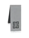 Givenchy Rectangular Scarf Soft Drape Fringed Edges In Gray
