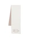 Givenchy Scarf Two Tone Design Frayed Edges Rectangular In White